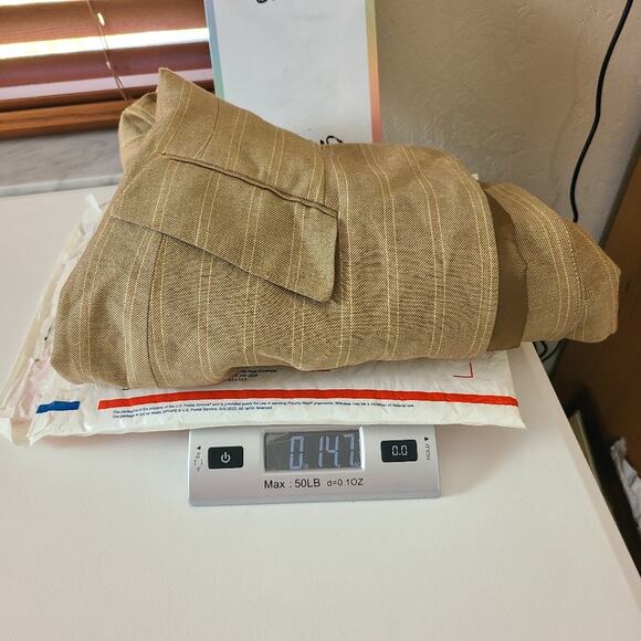 Ann Taylor Vtg Blazer 2P Tan Stripe Tailored Clueless Preppy Linen Schoolgirl - Picture 14 of 14